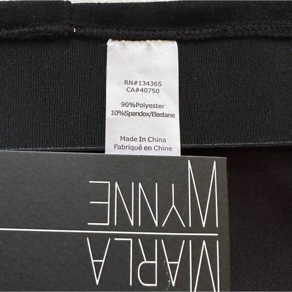 MarlaWynne Pants Black Faux Suede Stretch Side Zipper Straight Leg Pants 16 NEW - Picture 11 of 12